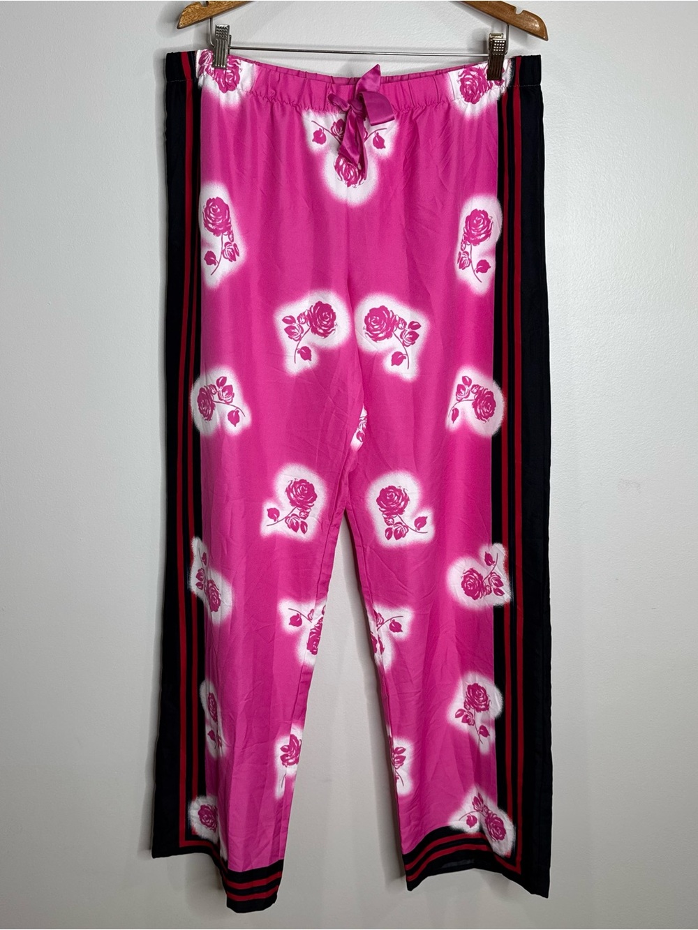 Victoria’s Secret XL Colorful Floral Print Striped Wide Leg Drawstring Pants
